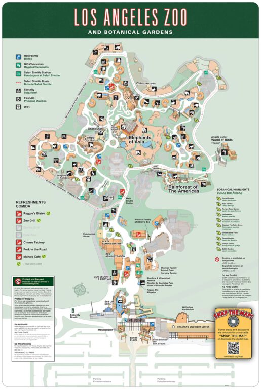 Zoo Map Los Angeles Zoo And Botanical Gardens LA Zoo   ZooMap Reduced 515x768 