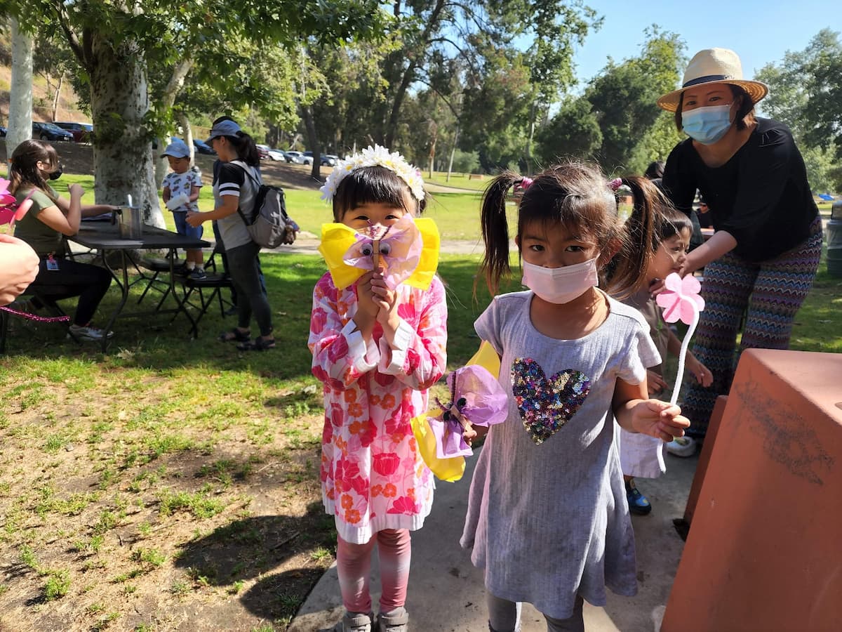 Children participating in a Family Nature Club event