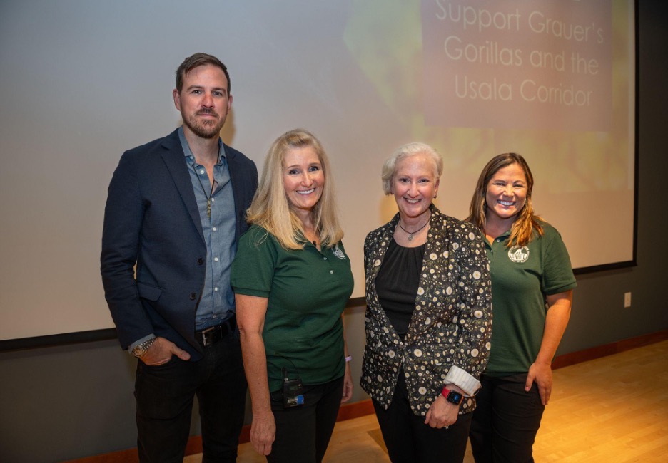 (From Left to Right) Dr. Jake Owens, Tommi Wolfe, GRACE Gorillas Executive Director, Beth Schaefer, L.A. Zoo Director of Animal Programs, and Laurie Cummins, GRACE Gorillas Education Manager, at the ‘Gathering for Gorillas’ event on Saturday, Sept. 23, 2023.