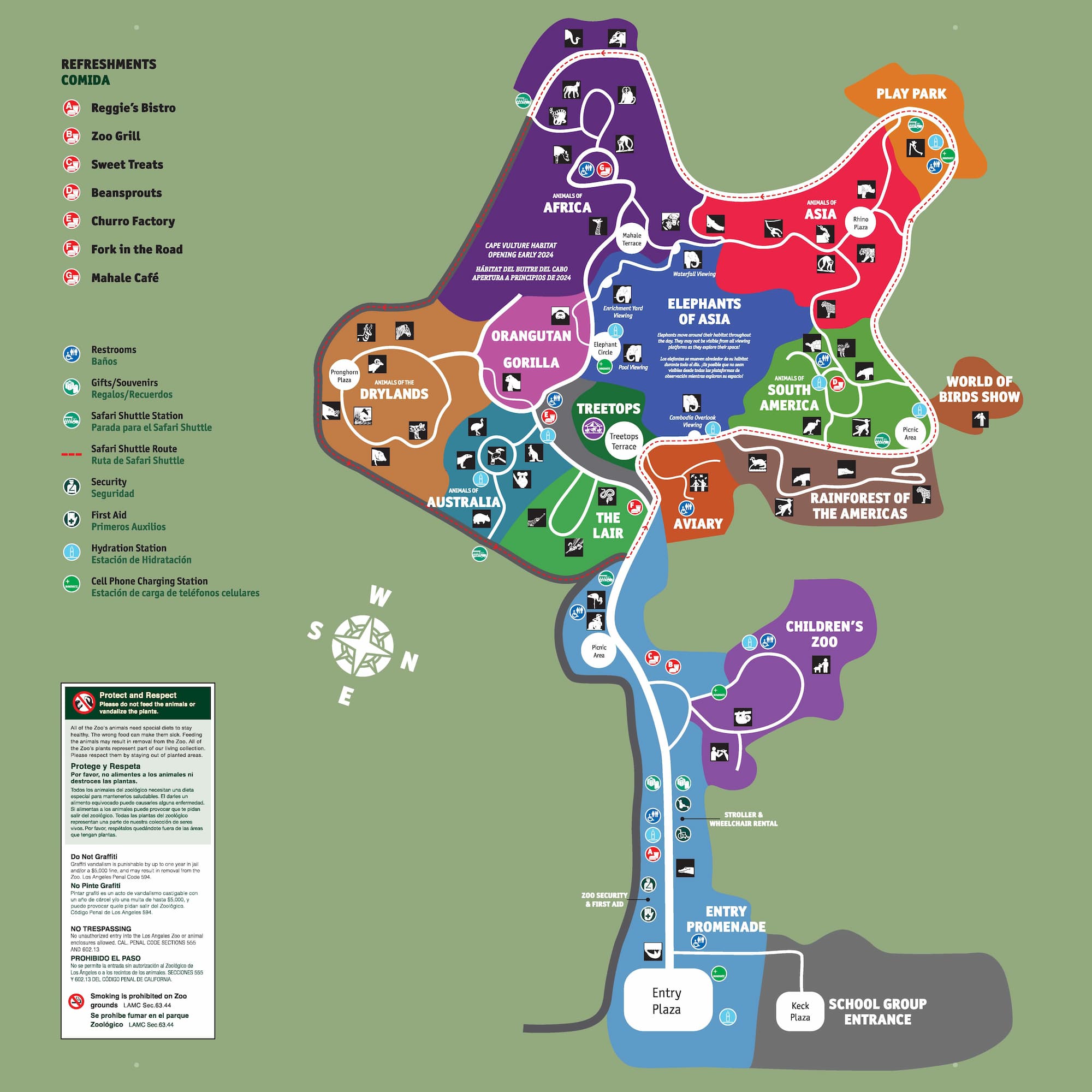 Zoo Map - Los Angeles Zoo and Botanical Gardens
