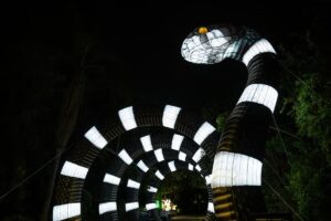 Huge snake lantern at L.A. Zoo Lights: Animals Aglow