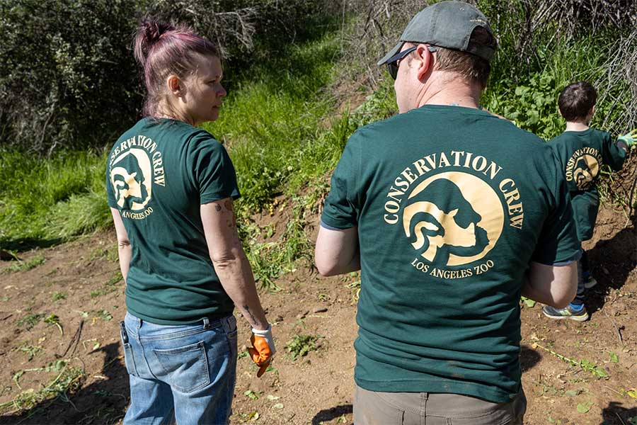 Jess Kohring and Dan Keeffe at the Project Pollinator Garden.