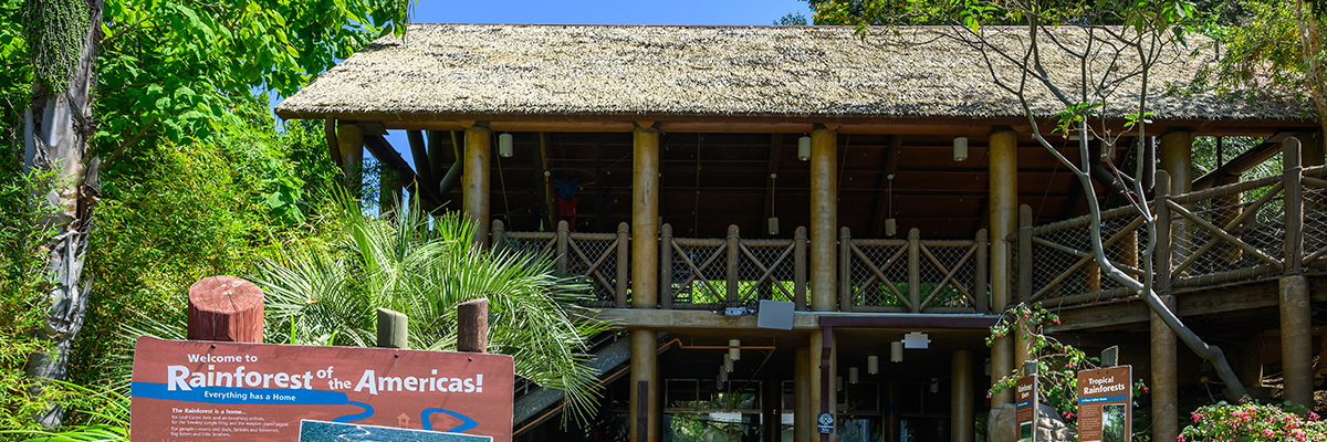 Entrance to the Rainforests of the Americas exhibit.