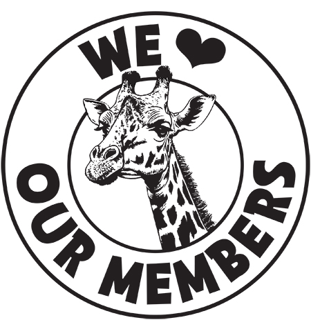 We love our members logo with giraffe